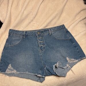 Denim High wasted Distressed Women Shorts